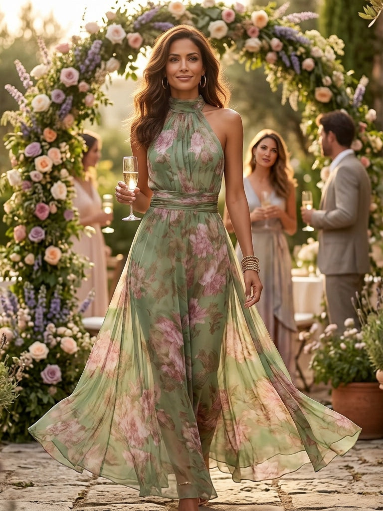 Leah - Vestido Maxi Rendado Halter