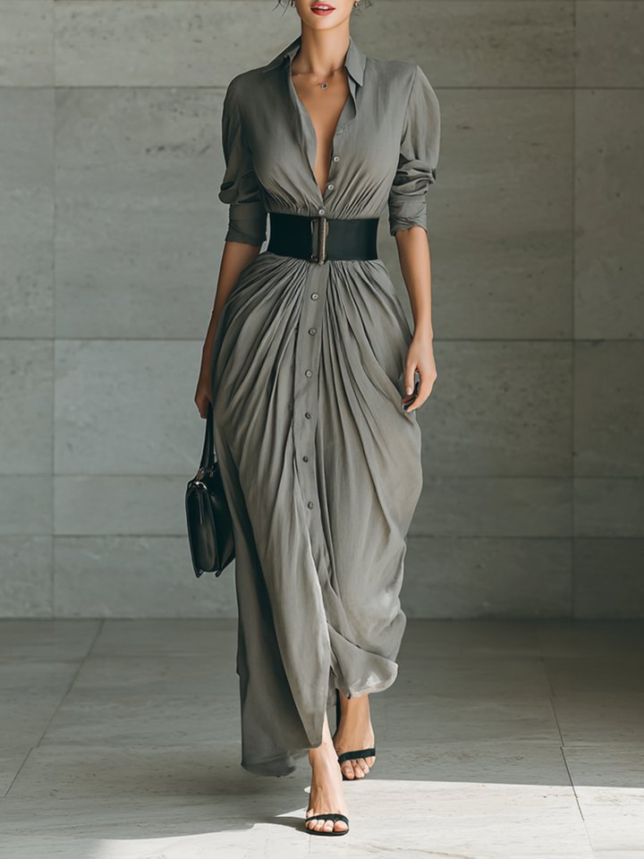Zahara - Vestido Plissado Cinto