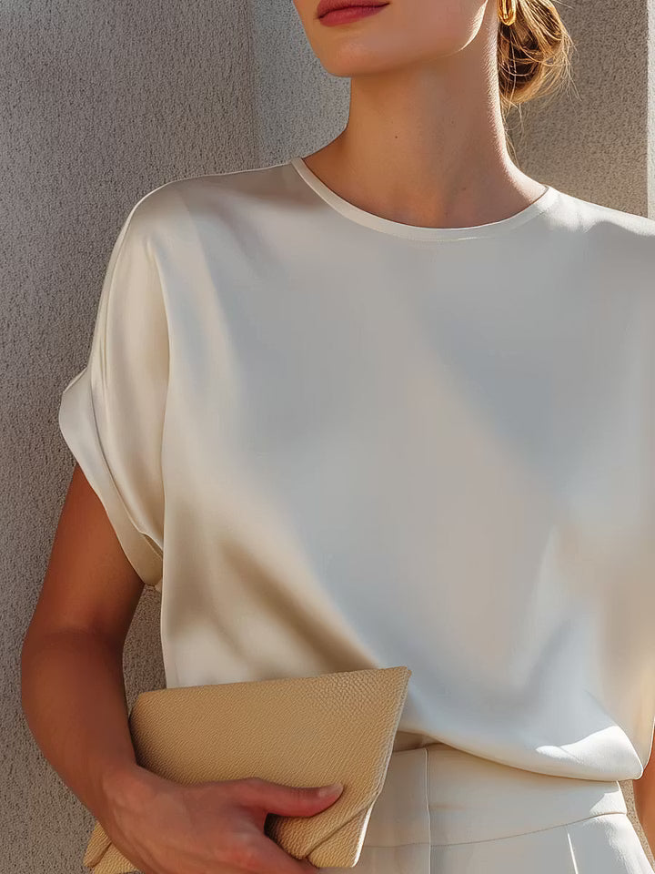 Minimalistička Acetatna Satenska Opustena Bluza