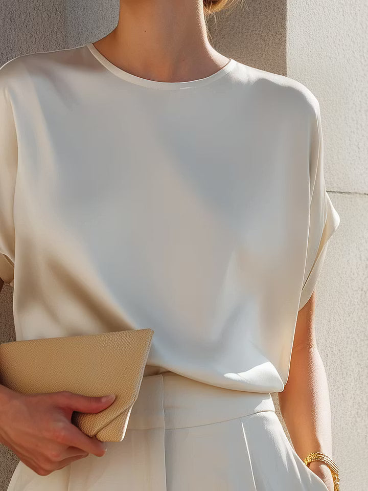 Minimalistička Acetatna Satenska Opustena Bluza