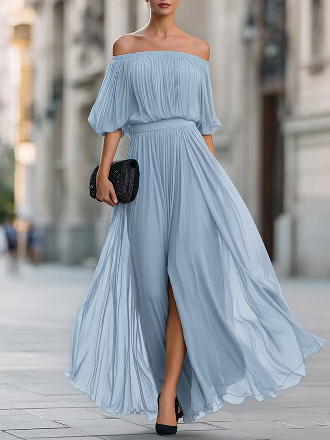 Victoria | Haljina Maxi od Chiffona s Otvorenim Ramena
