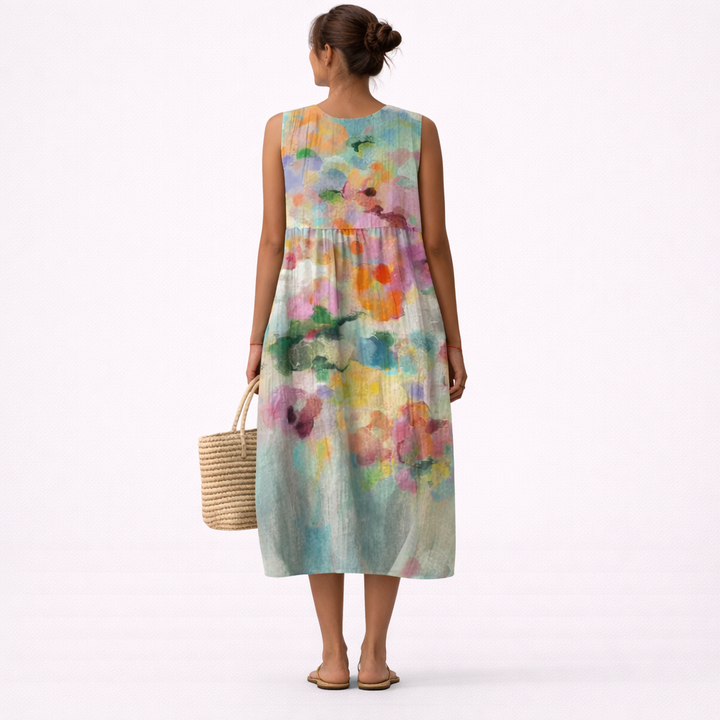 Ljiljana™ | Elegantni Višebojni Midi Haljina