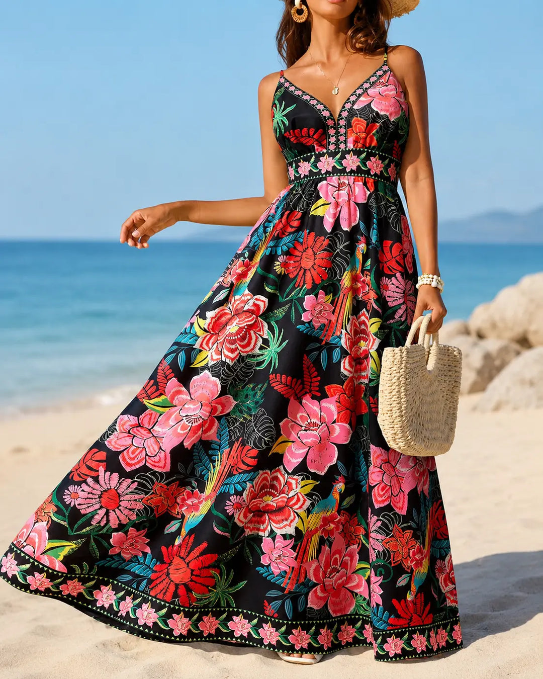 Marbella - Vestido Maxi Floral Tropical