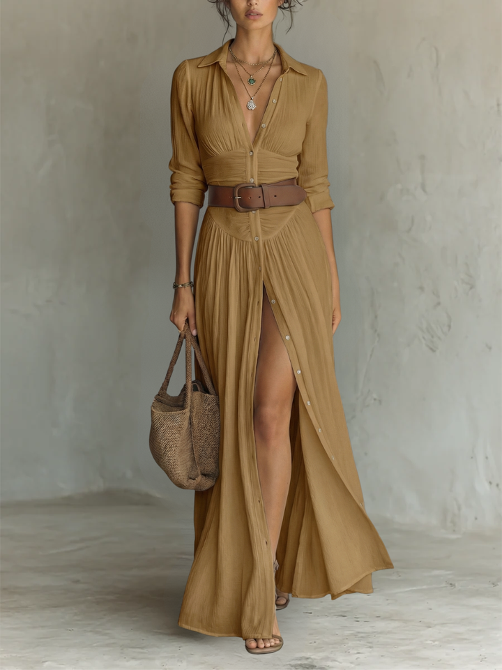 Camila - Vestido Maxi Colarinho