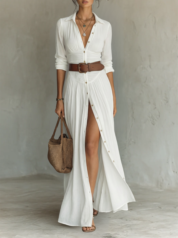 Camila - Vestido Maxi Colarinho