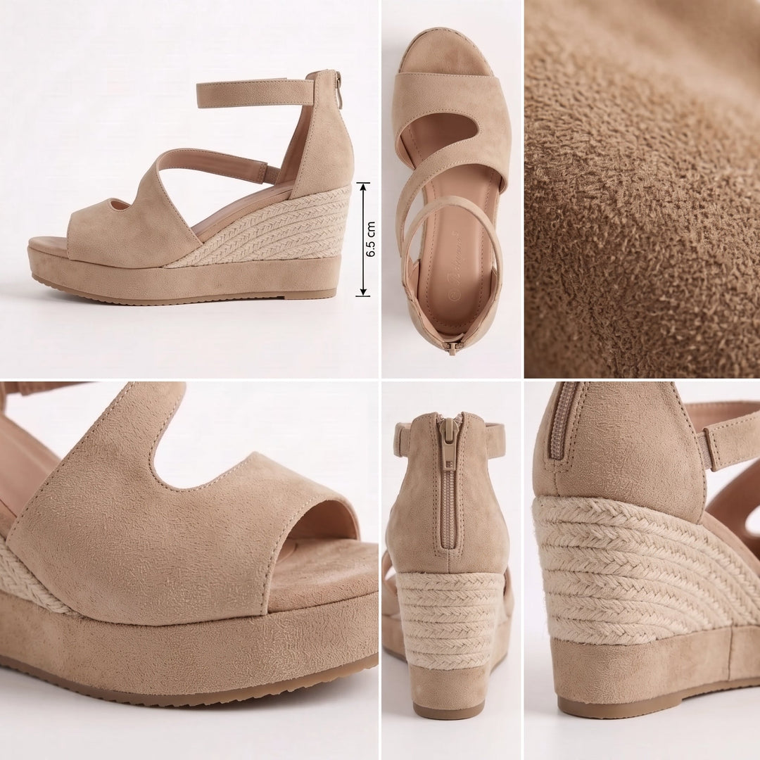 Lucija | Espadrile sandale s platformom i ukriženim remenima za žene