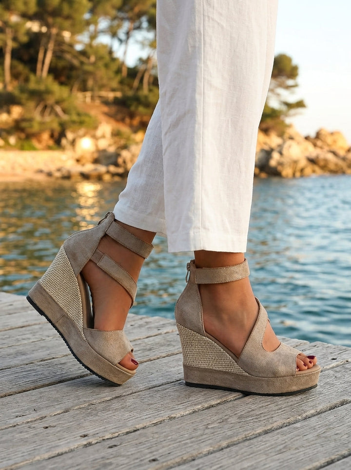 Lucija | Espadrile sandale s platformom i ukriženim remenima za žene