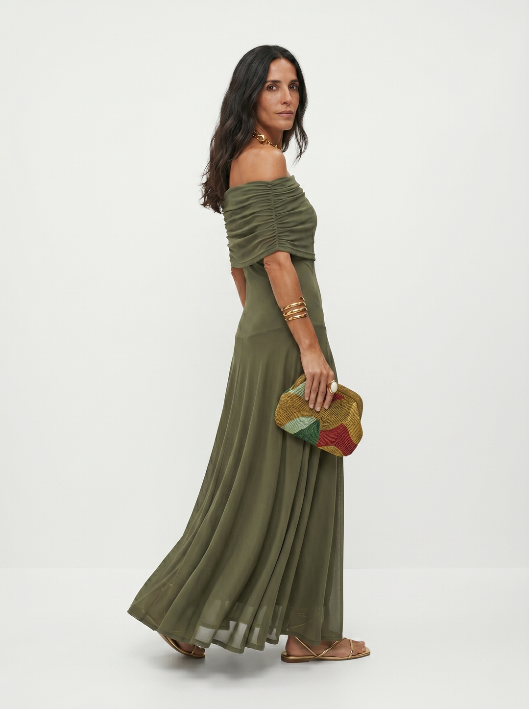 Carla – Bordo Print Jednog Ramena
