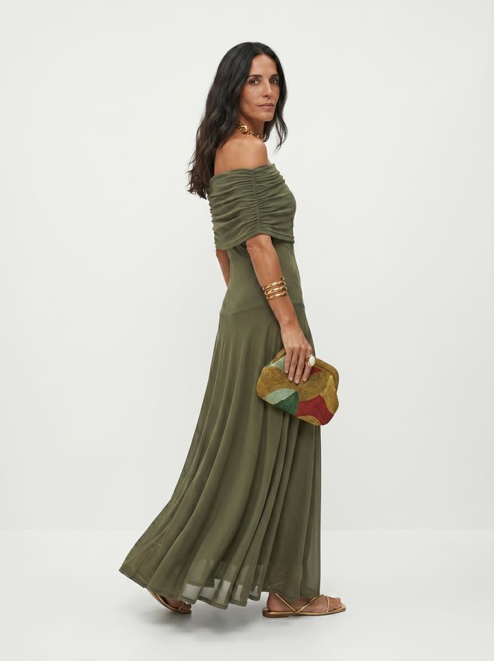 Carla – Bordo Print Jednog Ramena