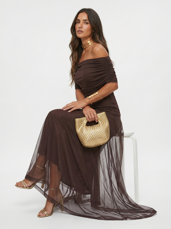 Carla – Bordo Print Jednog Ramena