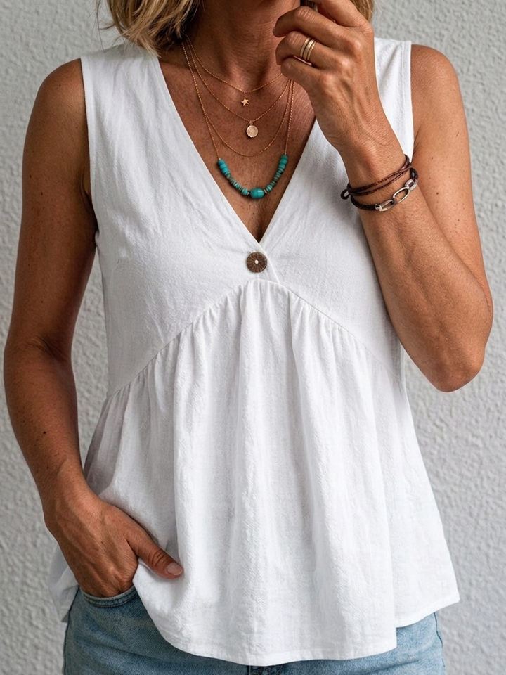 Charlotte - Blusa Decote V Elegante