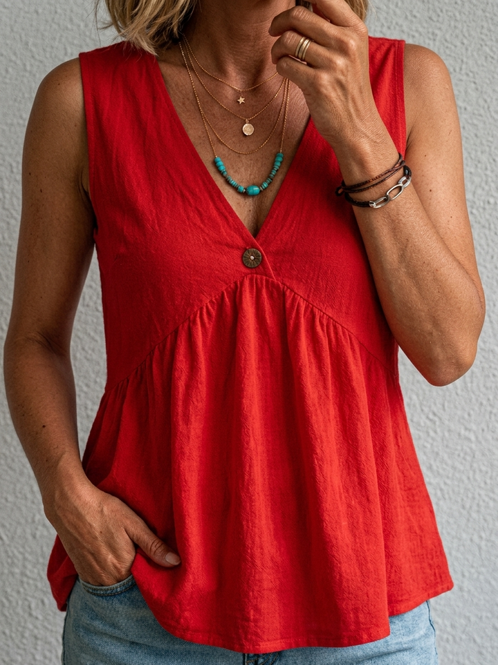Charlotte - Blusa Decote V Elegante