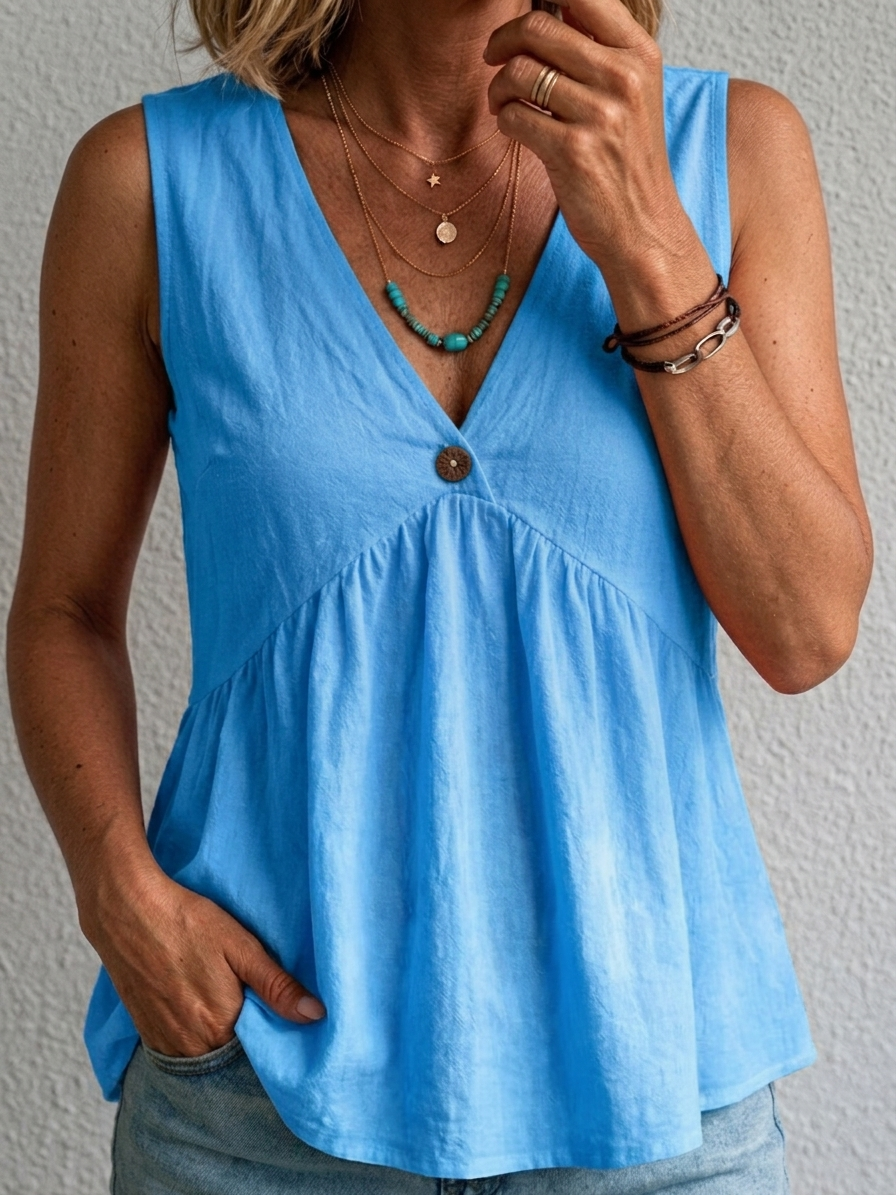 Charlotte - Blusa Decote V Elegante