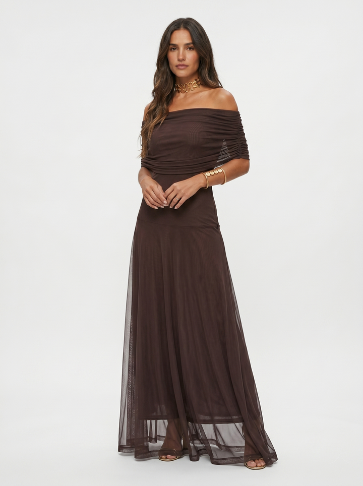 Carla – Bordo Print Jednog Ramena