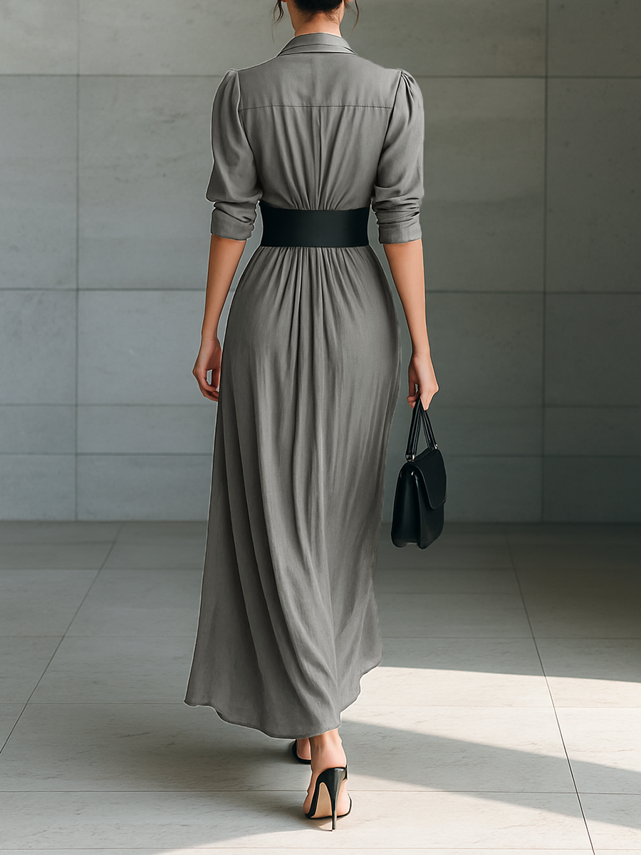 Zahara - Vestido Plissado Cinto