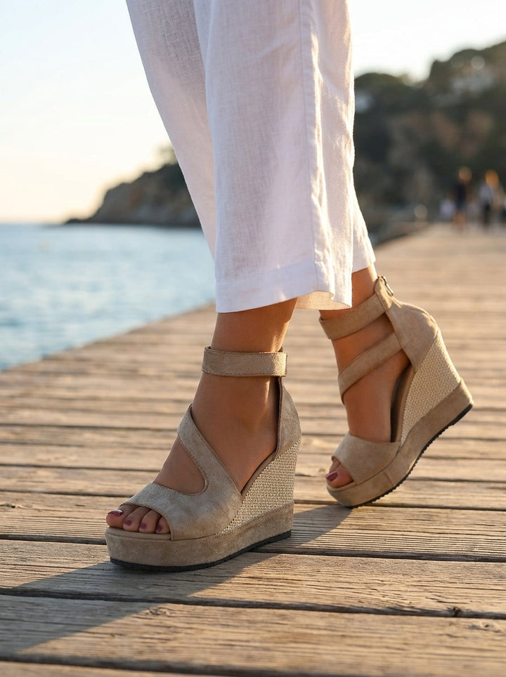 Lucija | Espadrile sandale s platformom i ukriženim remenima za žene