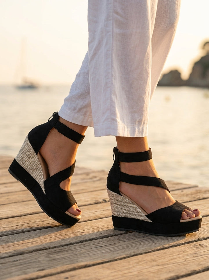 Lucija | Espadrile sandale s platformom i ukriženim remenima za žene