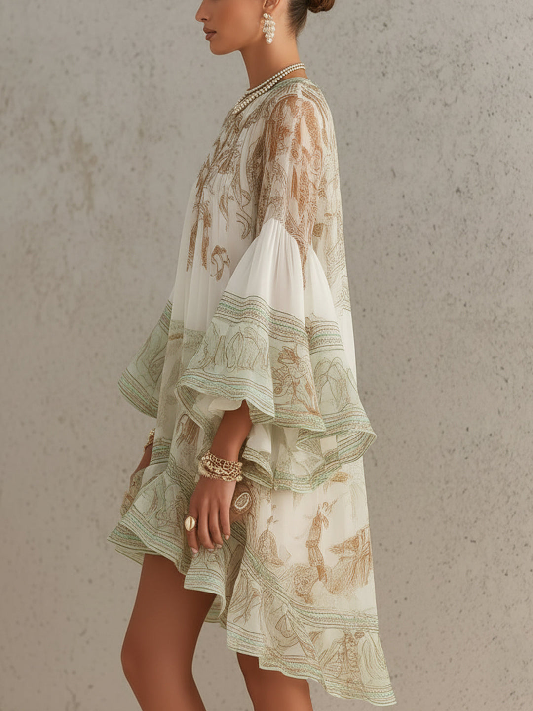 Rita - Vestido Chiffon Folhos