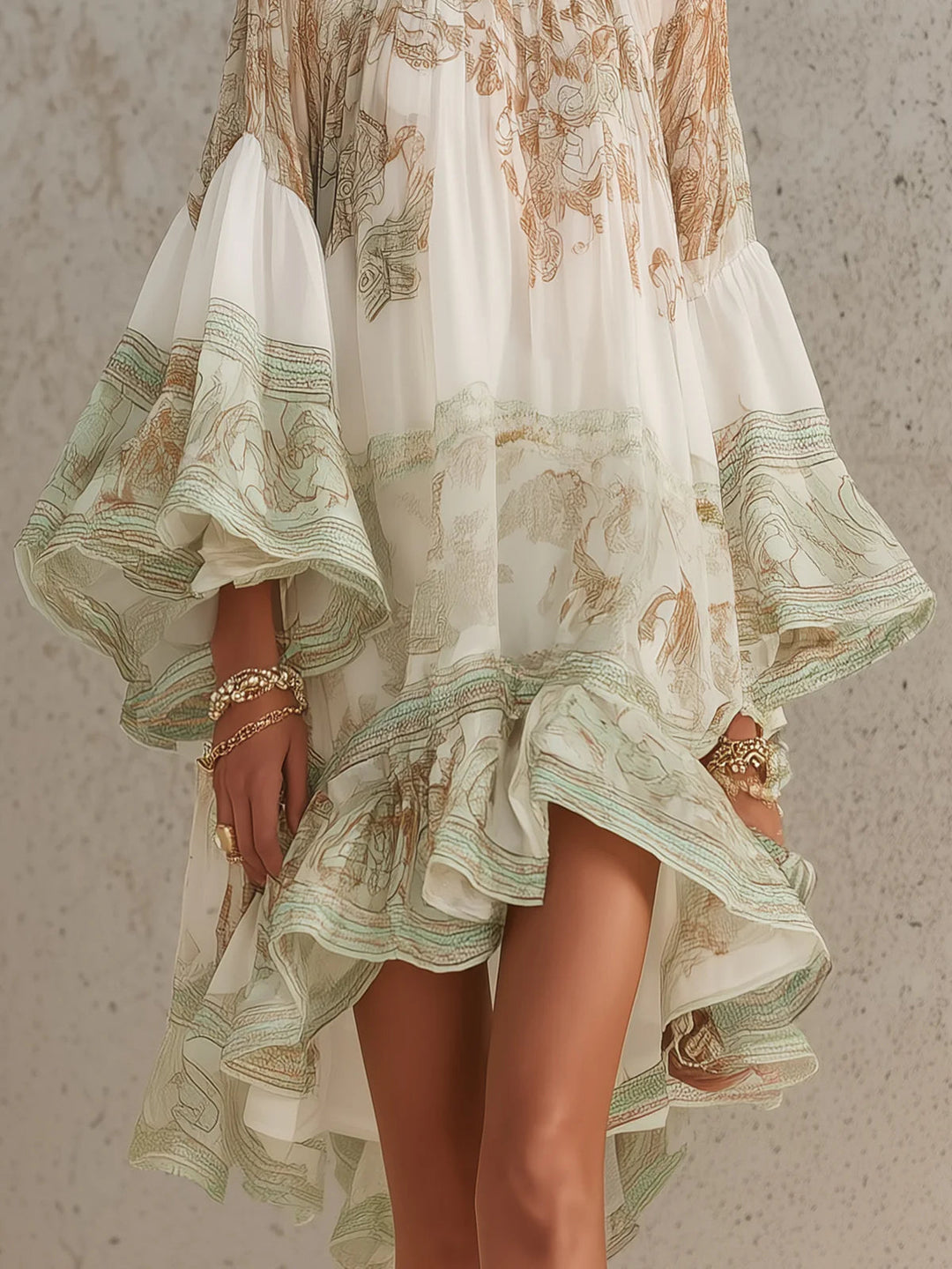 Rita - Vestido Chiffon Folhos