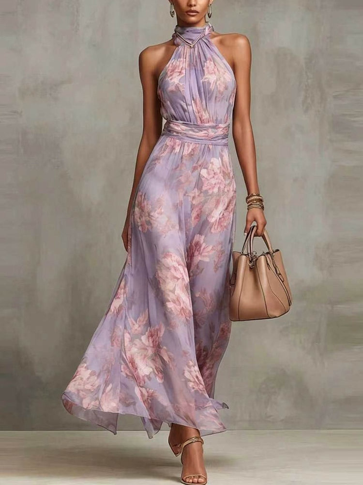 Leah - Vestido Maxi Rendado Halter