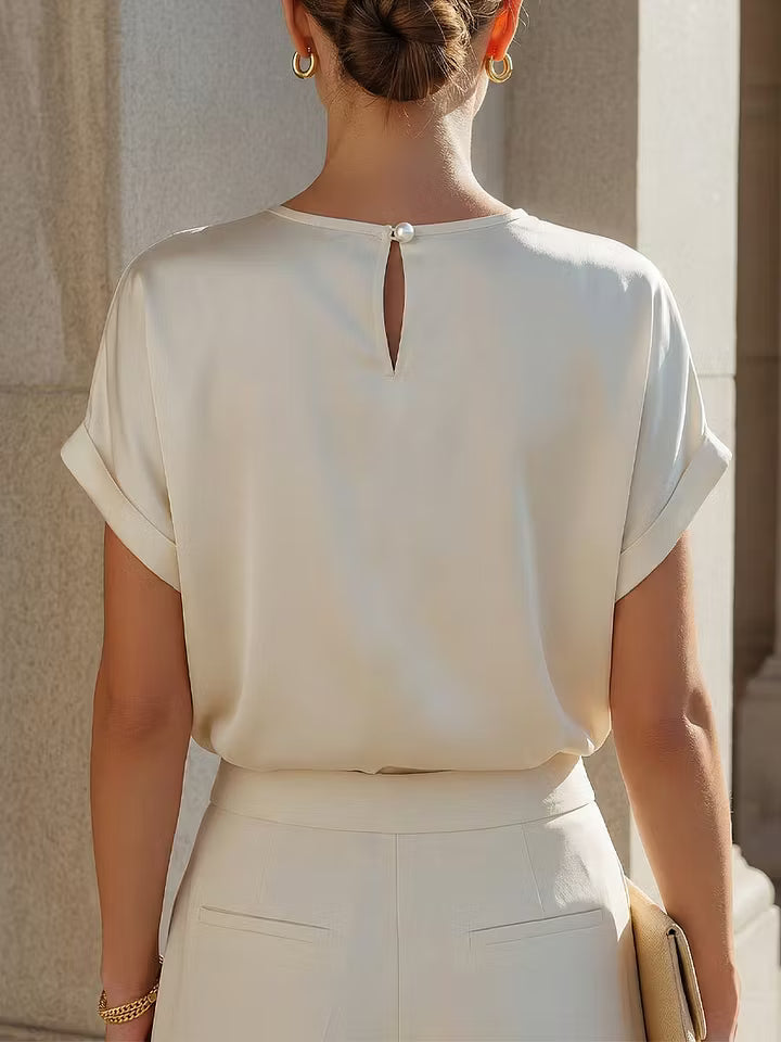 Minimalistička Acetatna Satenska Opustena Bluza