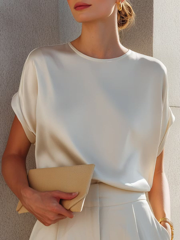 Minimalistička Acetatna Satenska Opustena Bluza