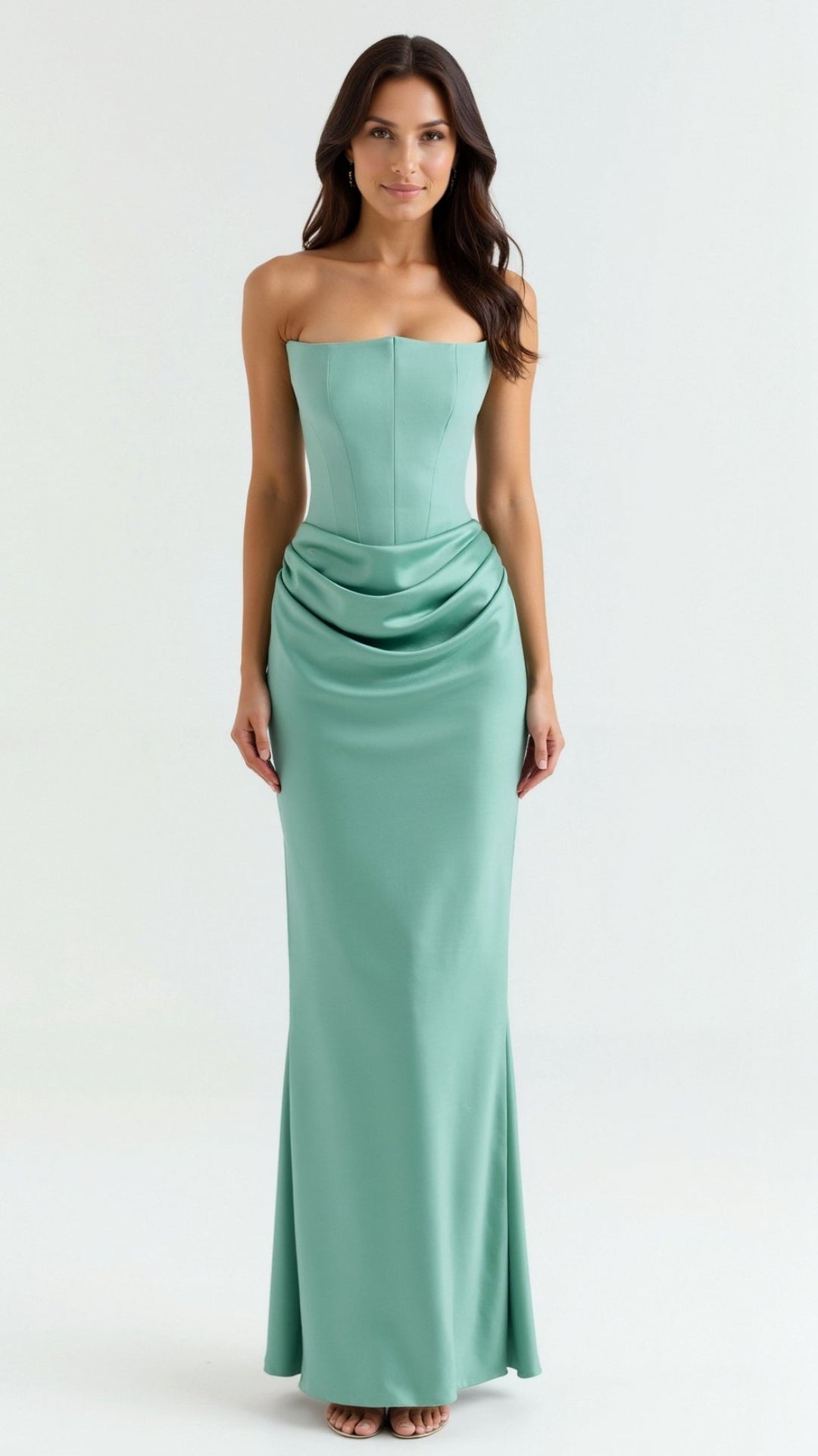 Esmeralda – Crna Satenska Sirena Haljina