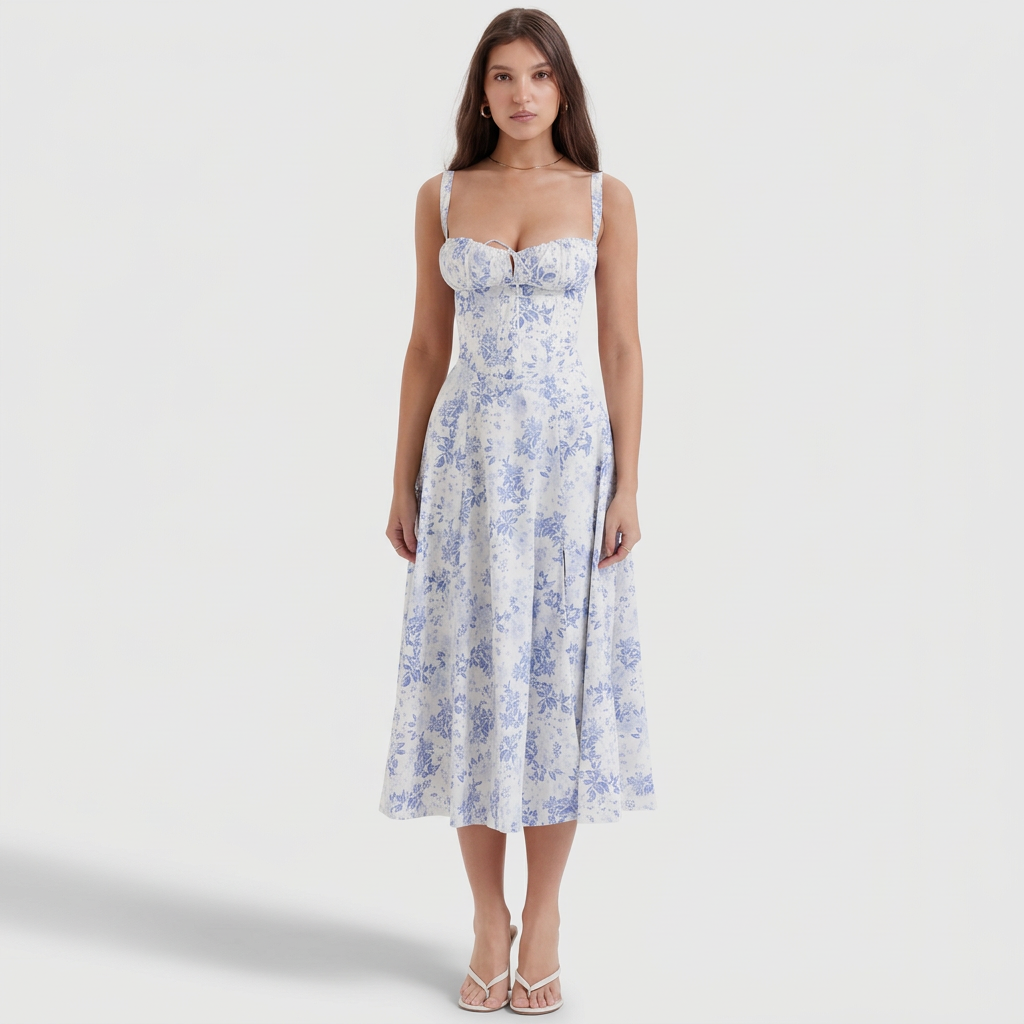 Luana – Tamnoplavi Korzet Midi