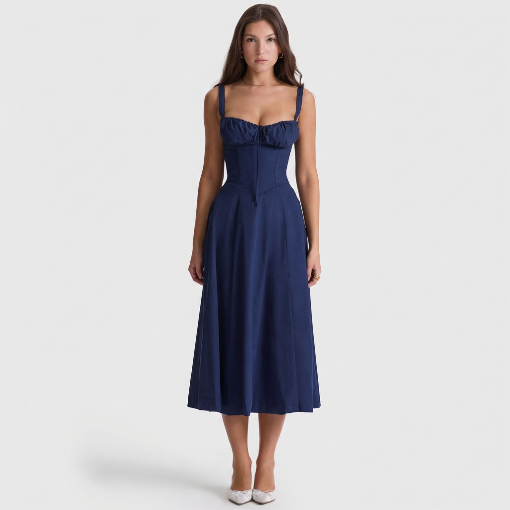 Luana – Tamnoplavi Korzet Midi