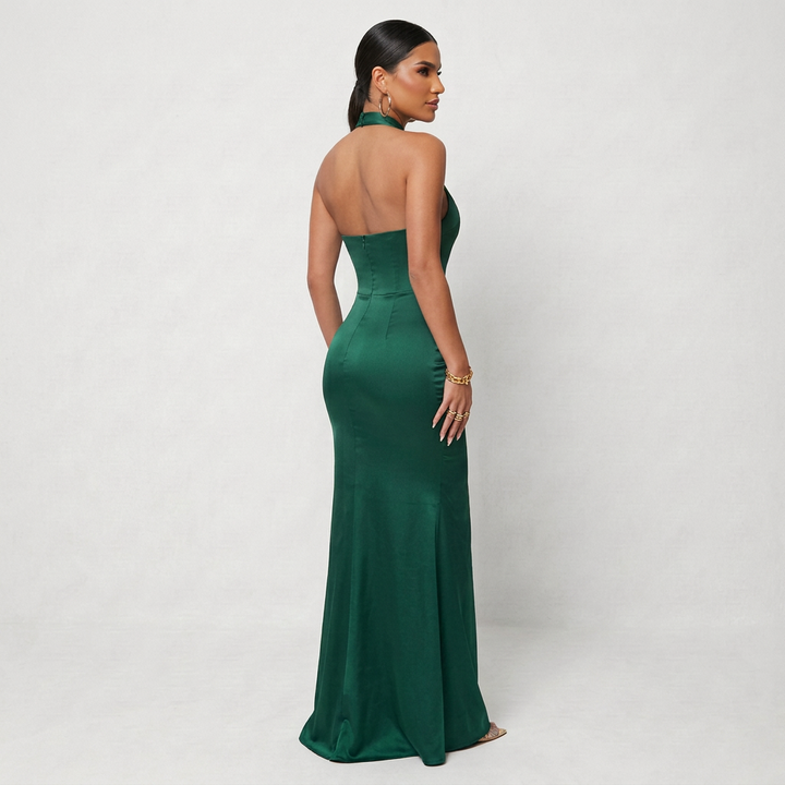Liana – Smaragdno Zelena Halter Silueta
