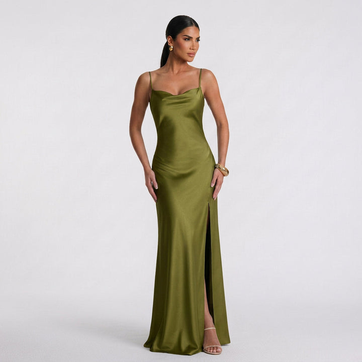 Leonor – Plavi Saten s Prorezom
