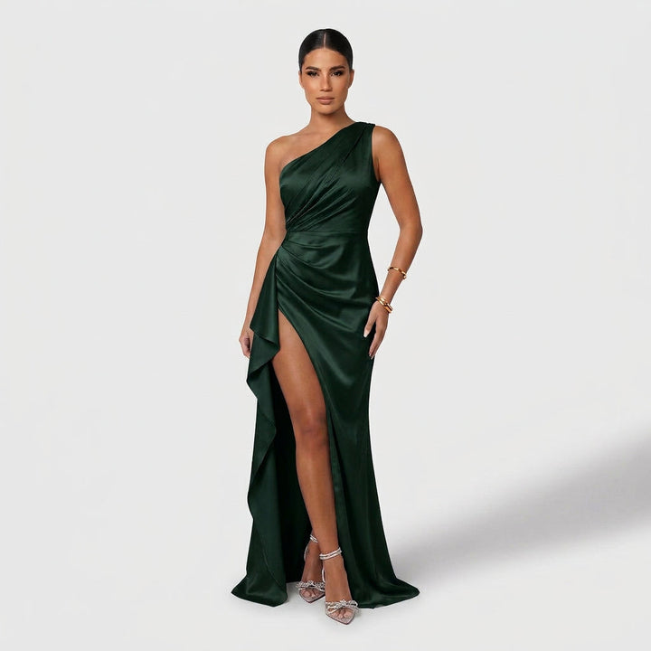 Joana – Tamnoplavi Saten Jedno Rame
