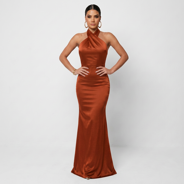 Liana – Smaragdno Zelena Halter Silueta