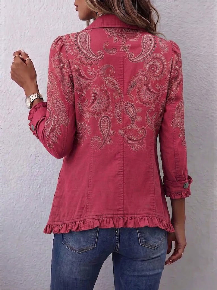 Karine | Rosa Cashmere-jakna s volanima
