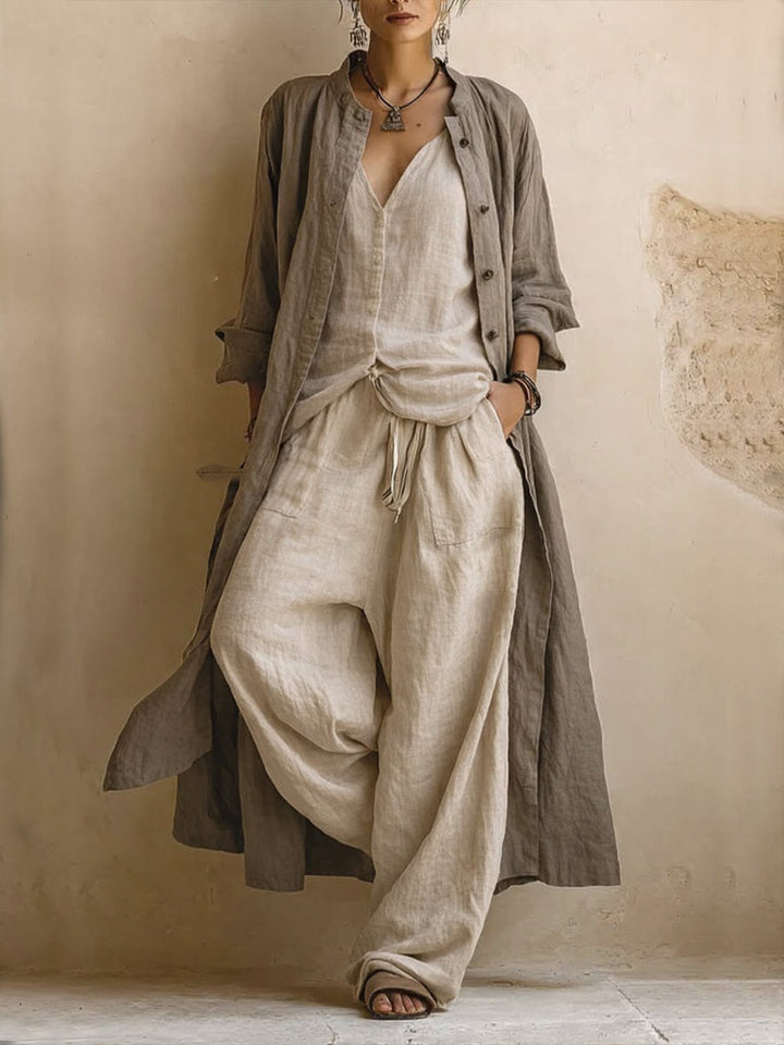 Boho laneni miks 3-dijelni set
