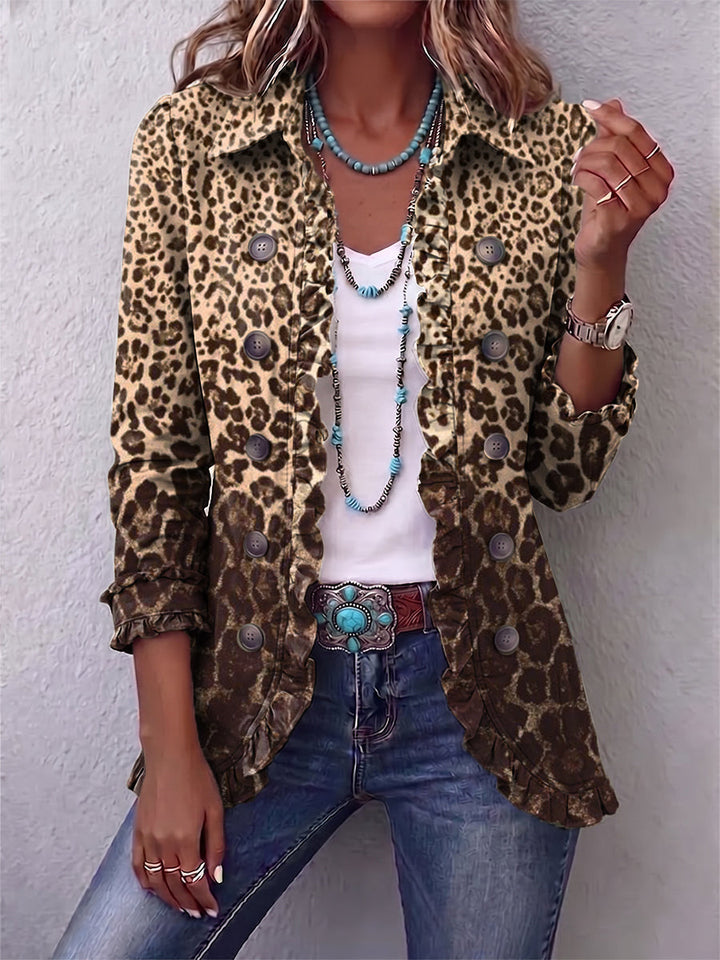 Sylviane | Jakna s uzorkom leoparda i volanima