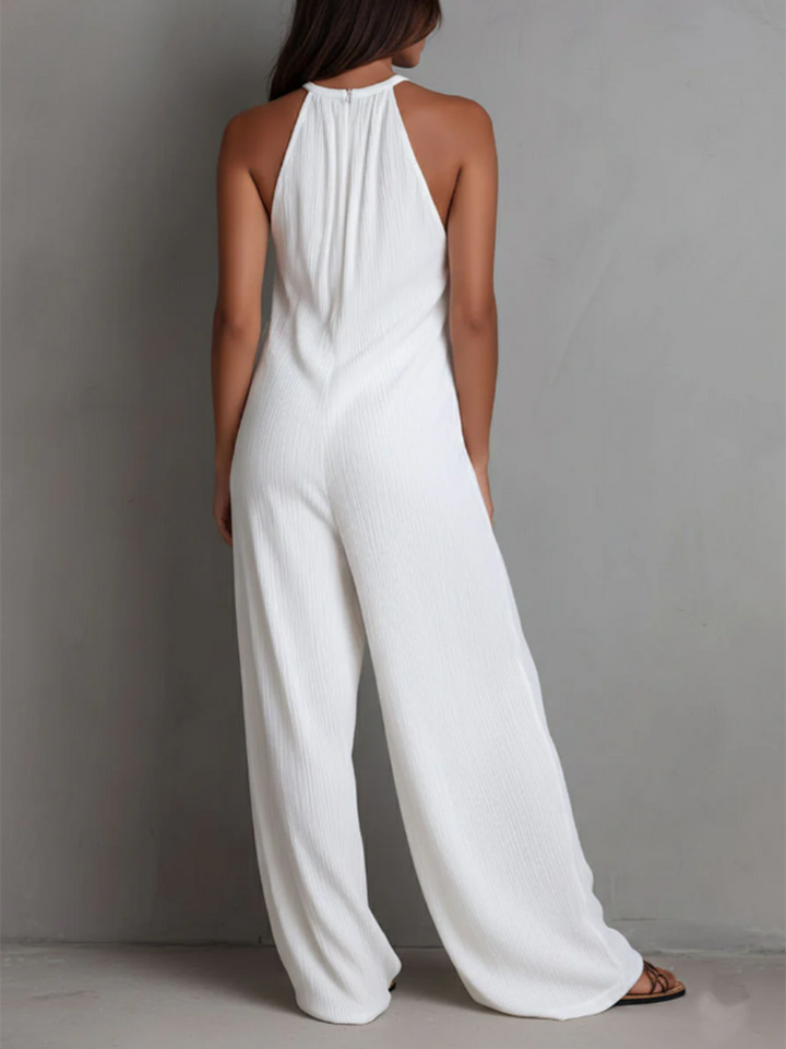 Bruna - Kombinezon crna lan halter