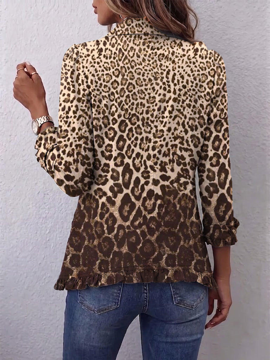Sylviane | Jakna s uzorkom leoparda i volanima