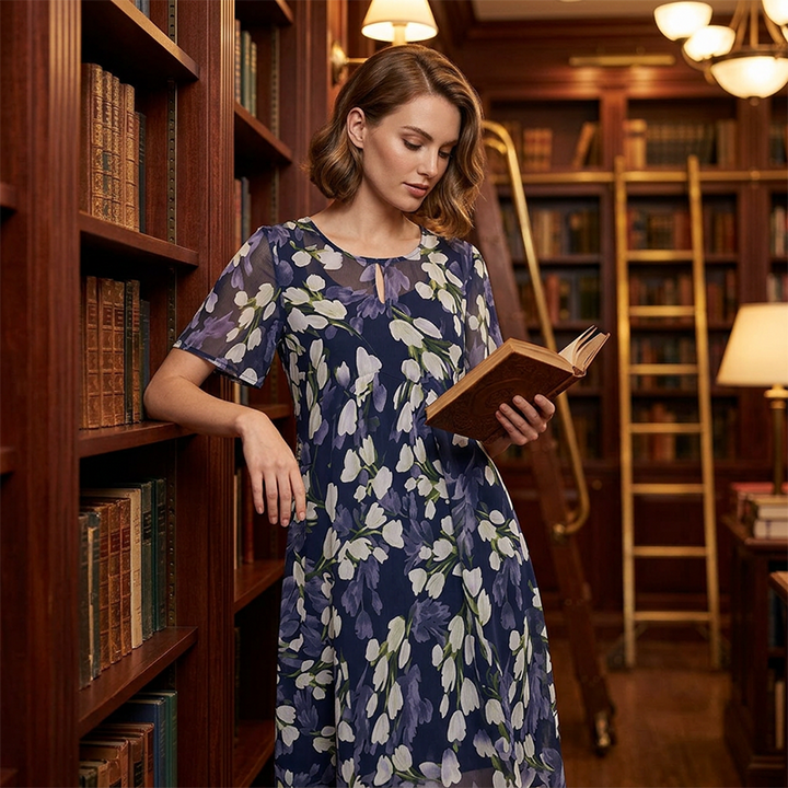 Julia – Elegantni Cvjetni Uzorak, Dvostruki Chiffon
