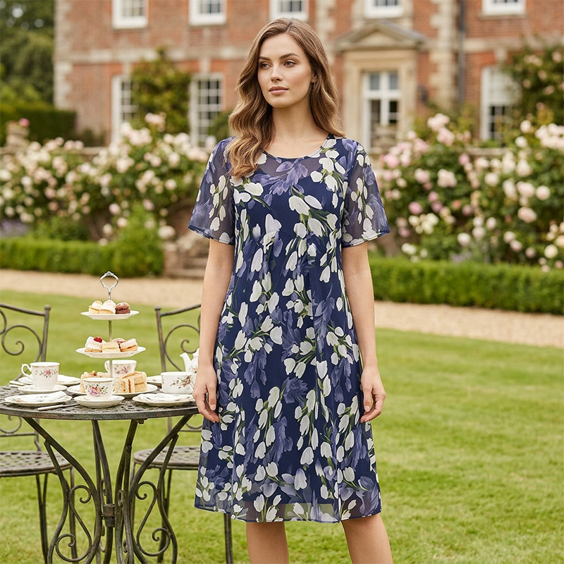 Julia – Elegantni Cvjetni Uzorak, Dvostruki Chiffon