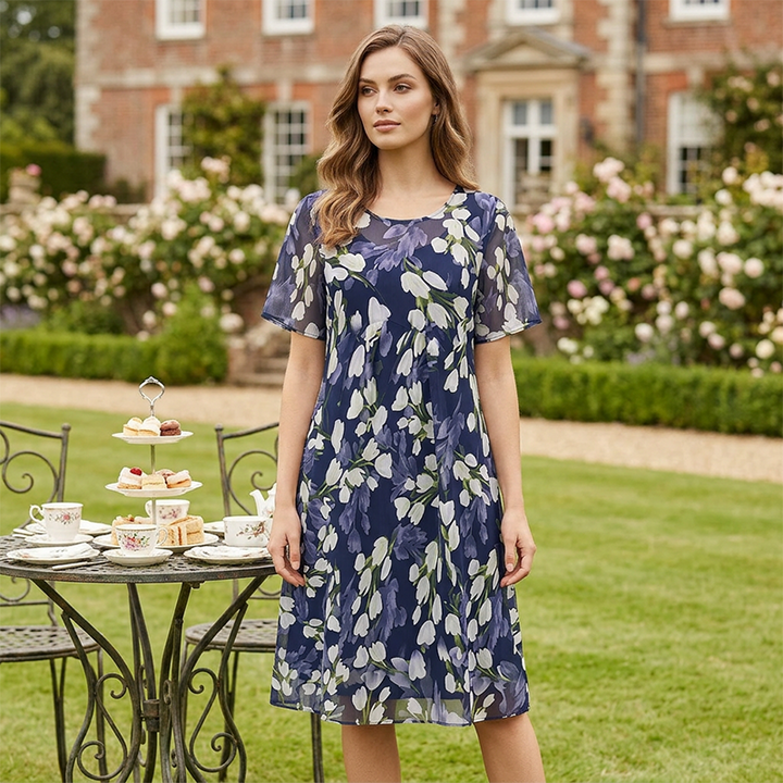 Julia – Elegantni Cvjetni Uzorak, Dvostruki Chiffon