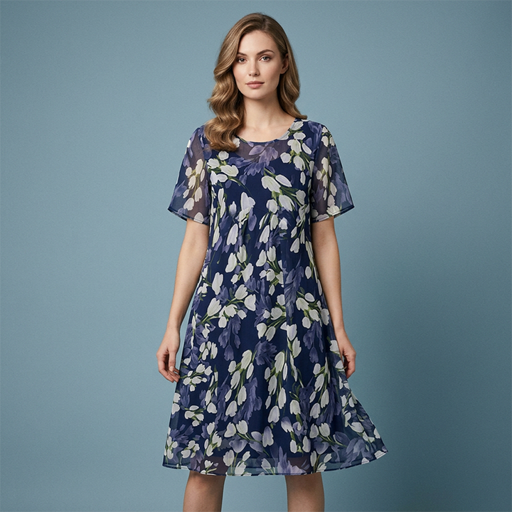 Julia – Elegantni Cvjetni Uzorak, Dvostruki Chiffon