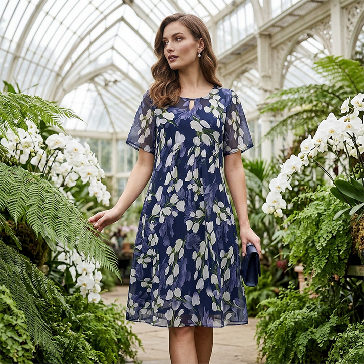 Julia – Elegantni Cvjetni Uzorak, Dvostruki Chiffon